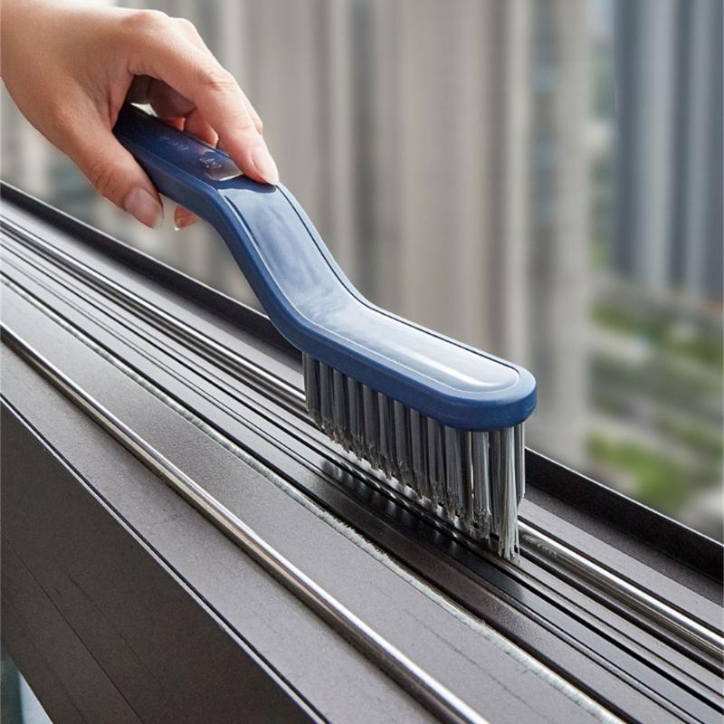 2PCS MultiFunctional Bathroom Floor Brush For Tight Corners Gaps Stubborn Dirt Removal With NonSlip Ergonomic Handle