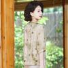 Pasite Chinese Style Printed Chiffon Blouse