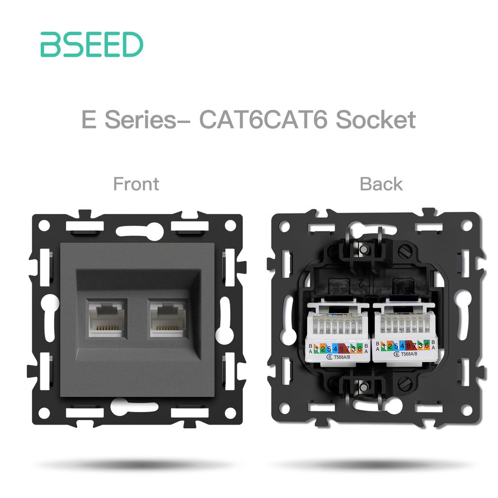 BSEED Switch DIY Modules Smart Light Switch Parts White Glass Frame DIY Combination Wall Sockets USB Charge Key E-Series