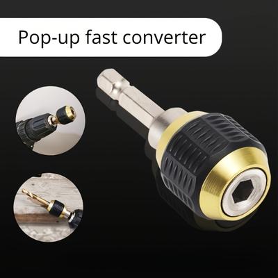 Trapano Elettrico Manuale a Tre Ganasce 60mm Testa Larga Esagonale Pop-up Manico Connettore a Sgancio Rapido