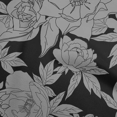 Cotton Cambric Gray Fabric Floral  Quilting Supplies Print Sewing Fabric By The Yard 42 Inch