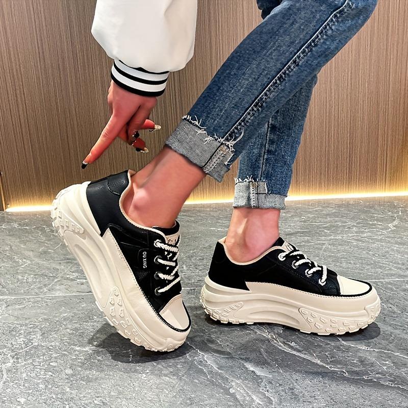 Small White Shoes Female 2025 Spring New Students Casual Street Shoes Female Thick Bottom Heightening Plate Shoes
