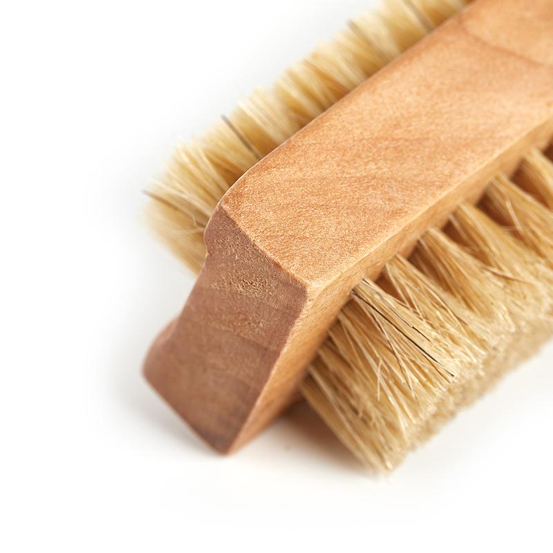 Wooden Nail Brush Scrubbing Finger Toe Washing Up Double Sided Bristles Square