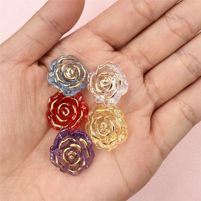 Mode Rose Perlen DIY Zubehör 18,6mm Geschenk Schmuck Zubehör 5Pcs Acryl Handgemachte Material Telefon Kette Herstellung Zubehör