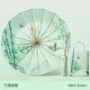 Spot three-fold retro color glue printed 16-bone parasol female weather and rain dual-purpose anti-ultraviolet folding sun umbrella