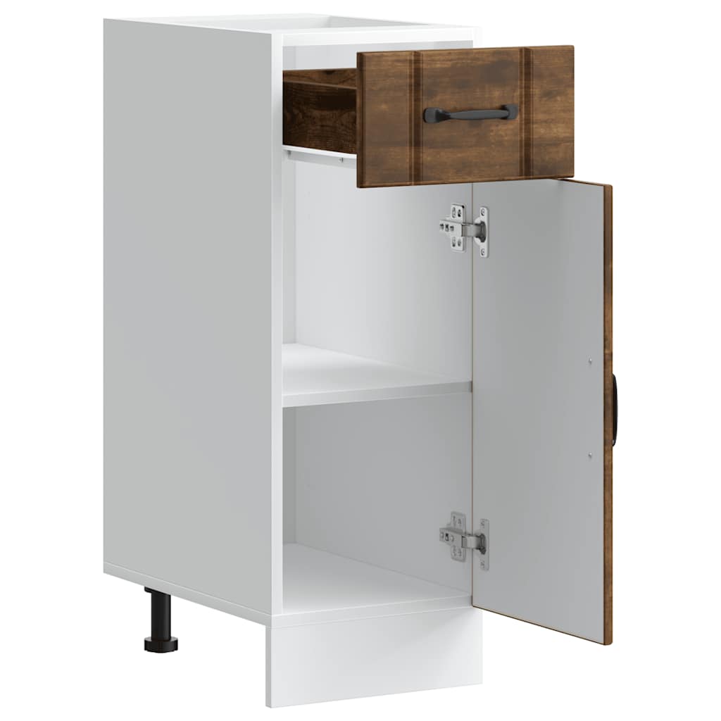 Lucca Kitchen Base Cabinet Smoked Oak Wood Based Panel