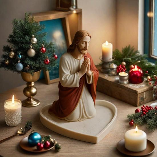 Virgin Mary Rosary Holder Resin Prayer Our Lady Jewelry Holder Spiritual Religious Gift Catholic Devotional Tabletop Jewelry Tray
