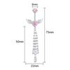 Wing Heart Belly Button Rings Shiny Inlay Dangle Hypoallergenic Steel Navel Piercing For Beach Parties Daily Wear
