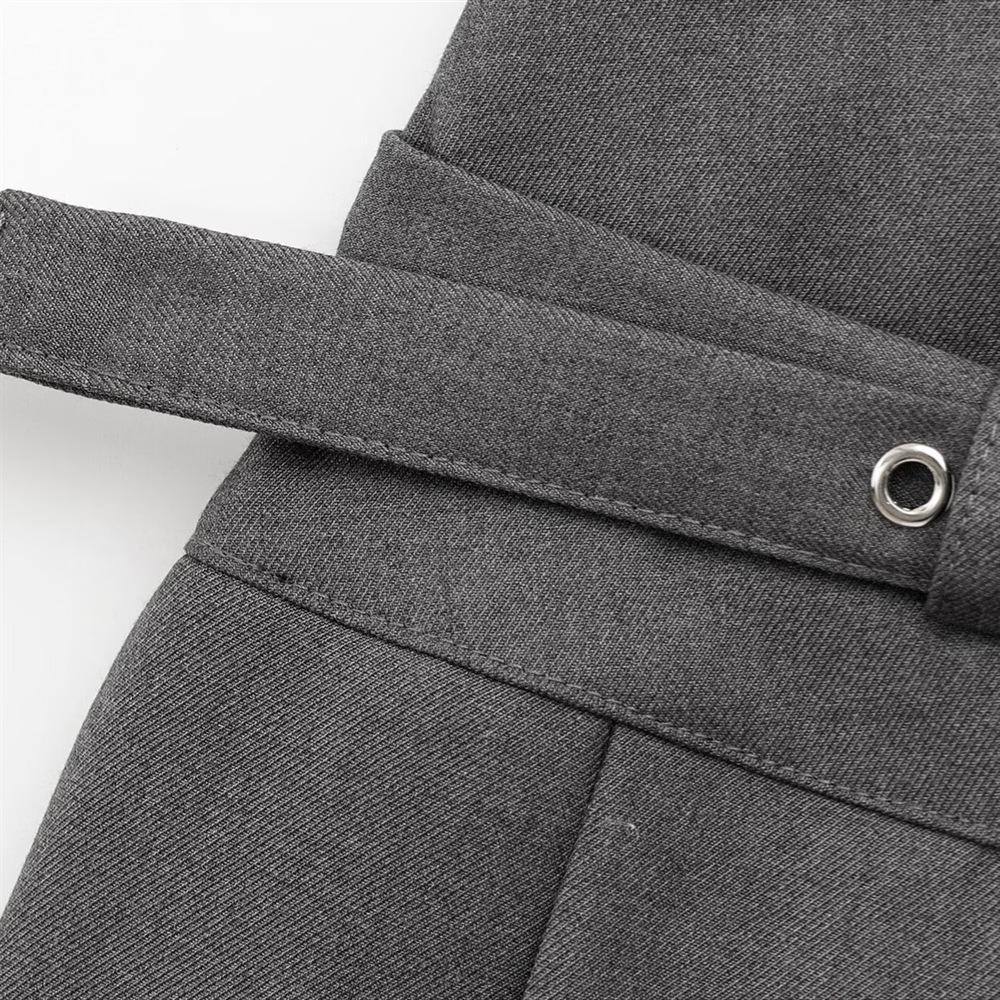 Frühling 2025 Damenmode: Schlanker Minirock mit hoher Taille und Falten, mit Gürteldetail