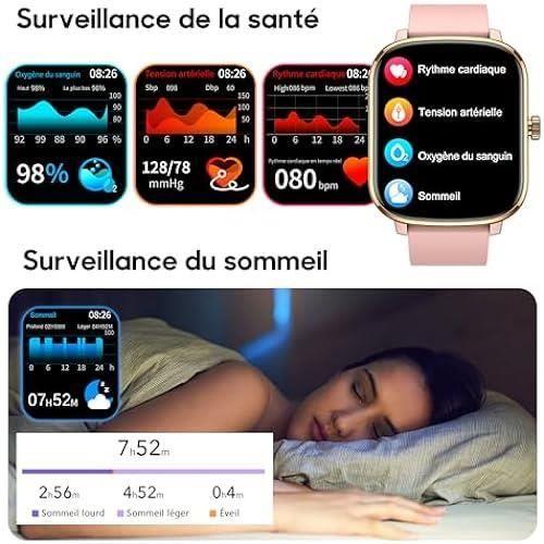 Montre Connectée - KALINCO - 1,69" - 100+ Modes Sportifs - Moniteur De Fréquence Cardiaque - Étanchéité 10 Atm