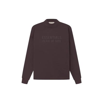 Fear of God Essentials SS23 Relaxed Rundhals-Sweatshirt mit Pflaumenfarbenem Logo-Print Herren Sweatshirt FOG-SS23-024