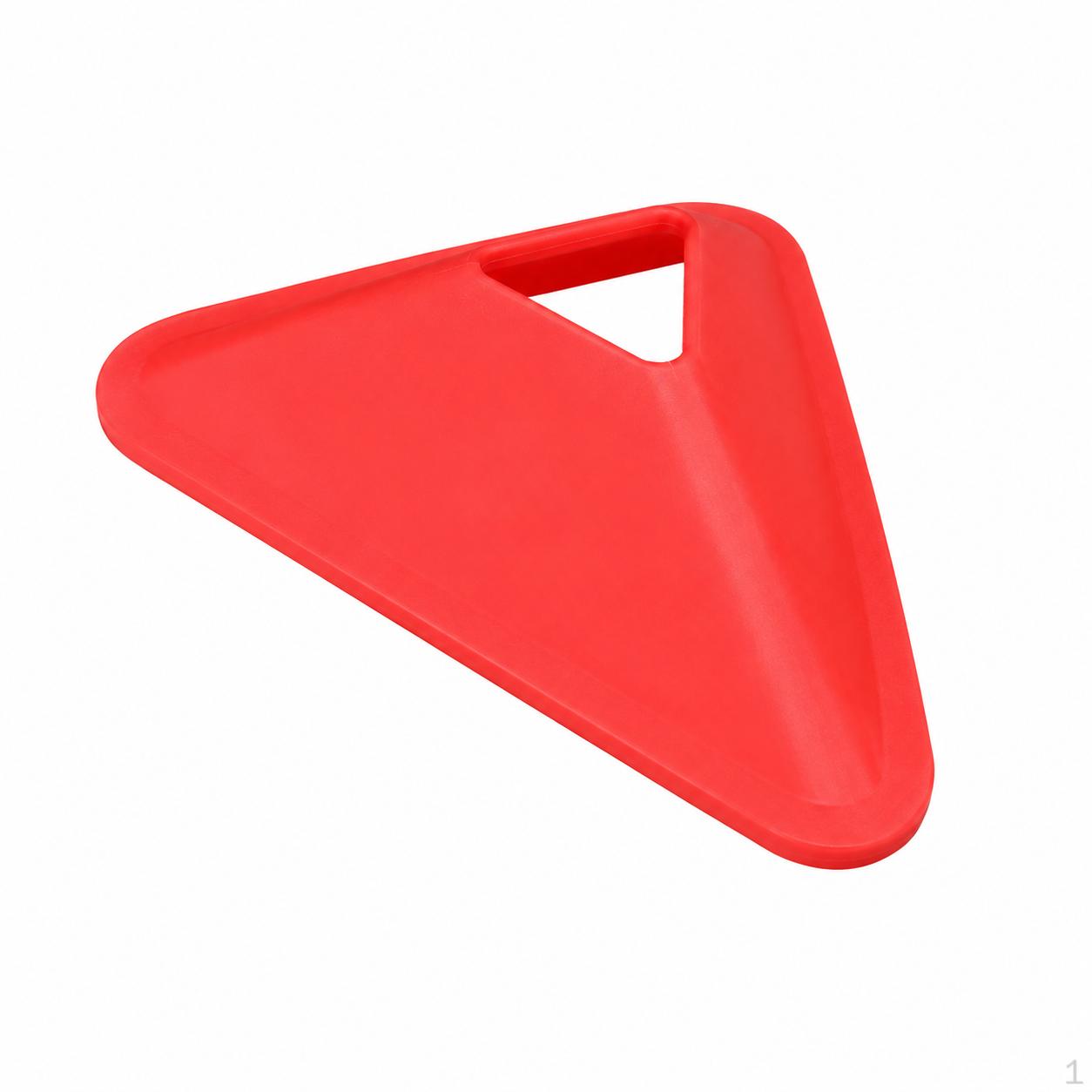 Football Training Cones, Flexible Triangular Disc Marker Cones 18cm PE Sports Equipment for Agility Red