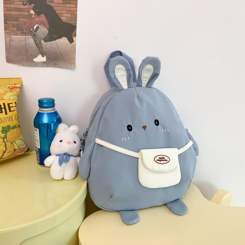 Cute Little Bunny Girl Backpack Bag Junior High School Student College Student Class Schoolbag Large Capacity Oblique Span Canvas Bag