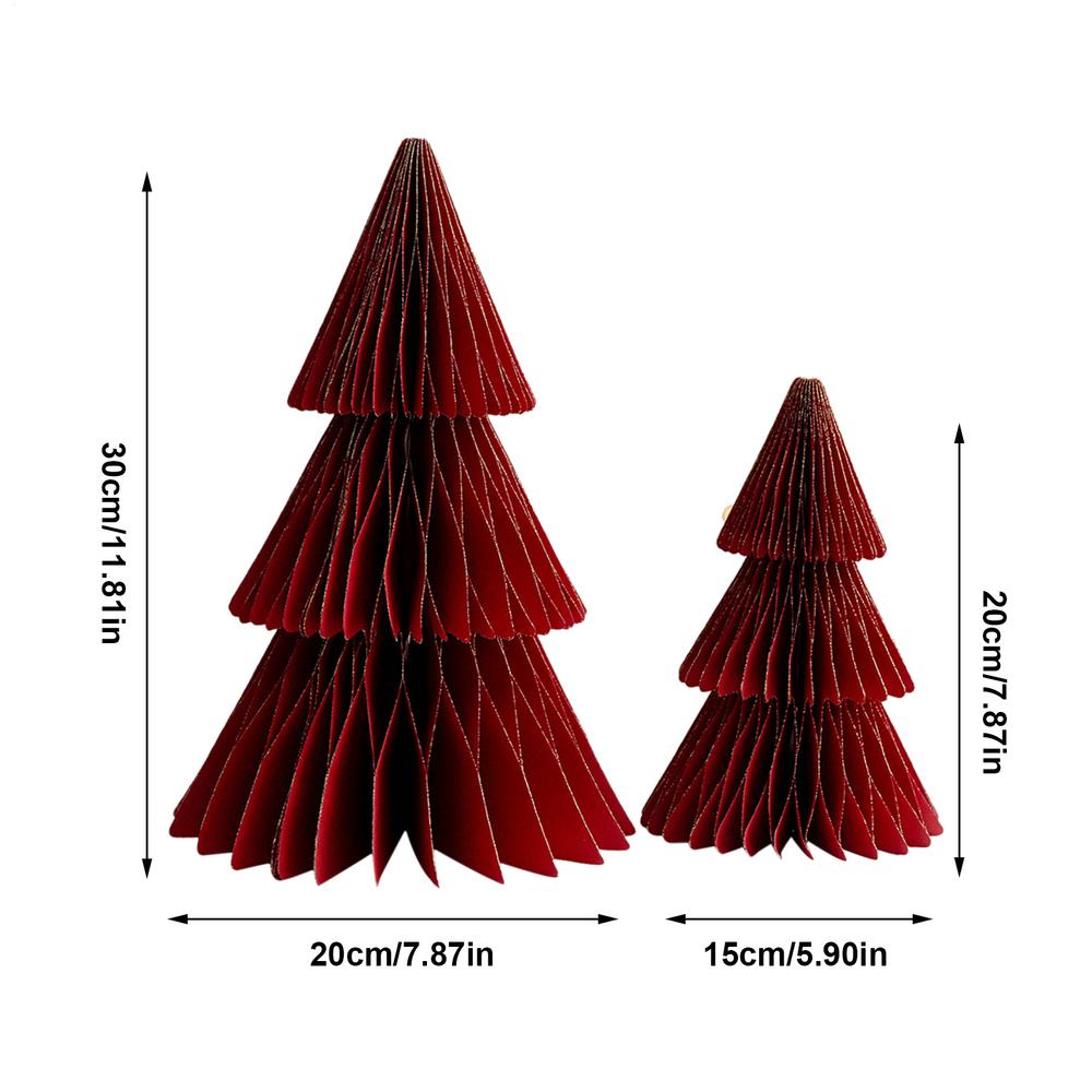 Na Kreatywną Mini Choinkę Dekoracja Papier Miodowy Origami Składanie Aranżacja Przestrzeni Domowej Boże Narodzenie Wiszące Ozdoby 2 szt./s