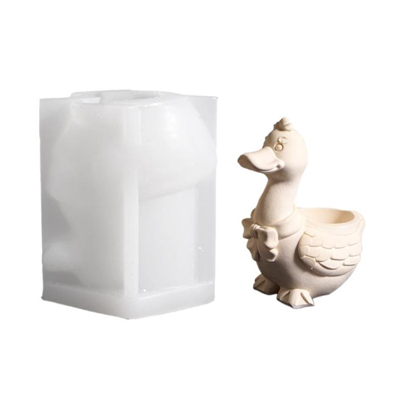 Kreative Entenform Silikonform zum Basteln Blumentopf Schmuckbehälter Kerzenhalter Glatte Innenseite Einfaches Entformen