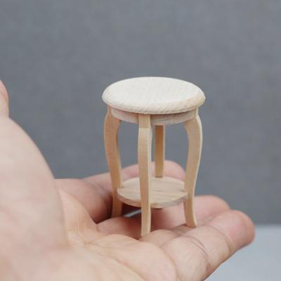 1:12 handgefertigte leere Modell Hocker starke Belastung Lager kreative Miniatur Stuhl spielen Haus Spielzeug