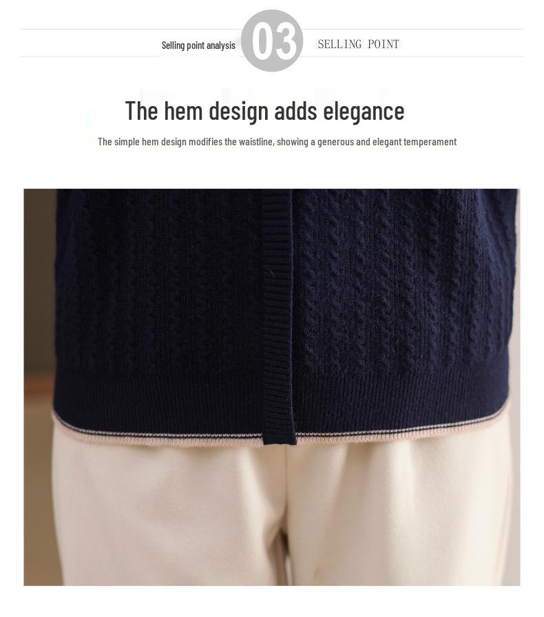 2025 Fashionable Mom's Knitted Two-Piece Look Lapel Sweater - Long-Sleeve Top for Middle-Aged Women, Perfect for Spring & Autumn