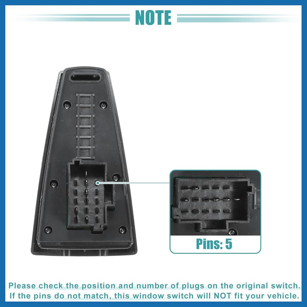 Right Passenger Side Power Window Switch No.20752919 with Tool Window Control Switch for Volvo Truck FH12 FM VNL