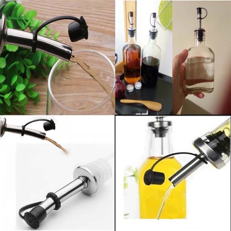 1/2Pcs Stainless Steel Stopper Mouth Olive Oil Pot Cork Red Wine Vinegar Bottle Plug Accessories Dry