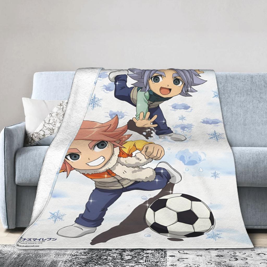 Inazuma Eleven Anime Blanket Flannel All Season Multi-function Lightweight Thin Throw Blankets for Home Bedroom Bedspreads