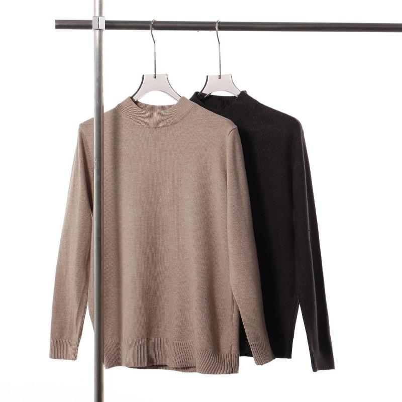 Autumn and winter new solid color simple round neck imitation cashmere sweater men's loose casual warm top women