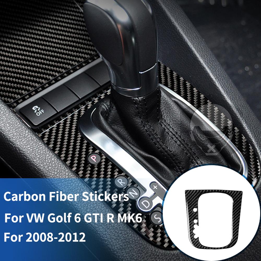 

Для VW Volkswagen Golf6 MK6 2008-2012 Наклейка из углеродного волокна на кнопку коробки передач, декоративная полоса для салона Shift b LHD