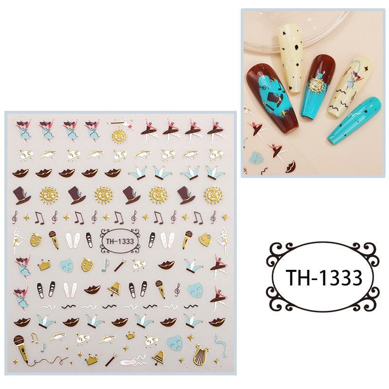 New Year Nail Art Stickers Bronzing Year of the Dragon Chinese Style Mahjong Cartoon Nail Stickers Decoration