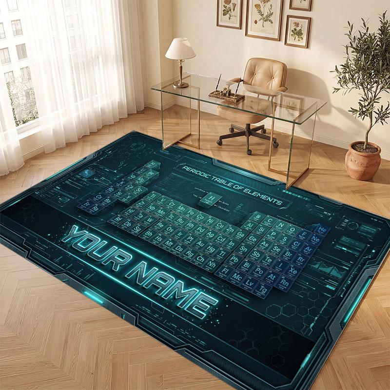 Abstract Personalized Theme Crystal Velvet Floor Rug Personalized Custom Name Text Warm Carpet Home Decoration
