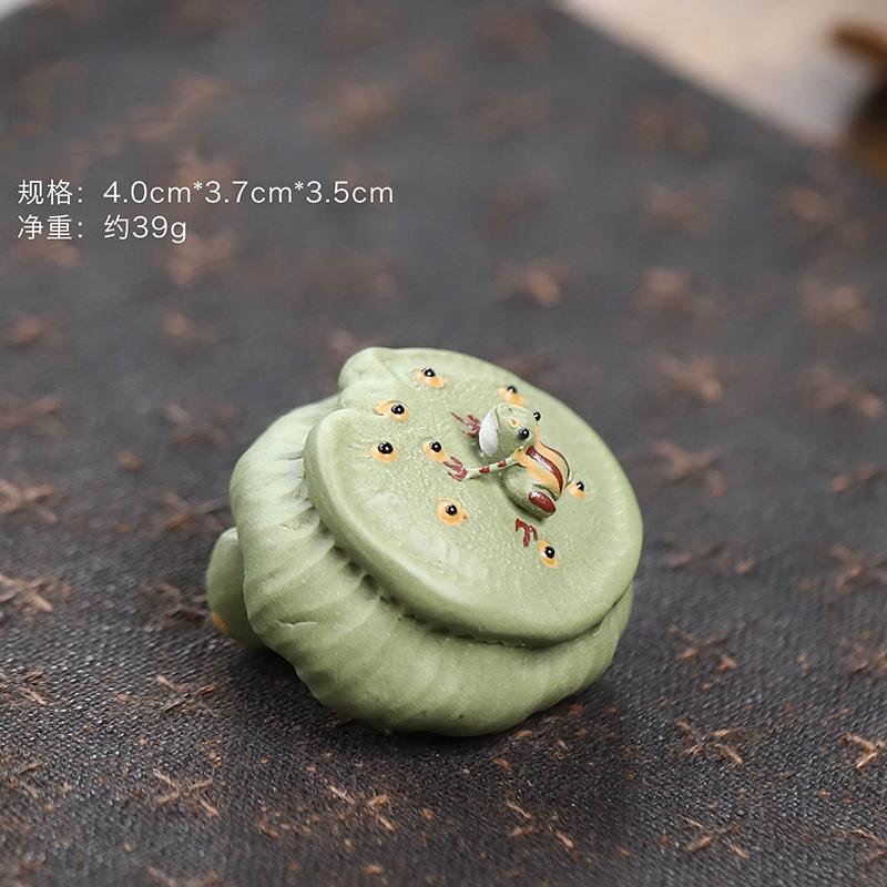 1PC Lucky Purple Clay Small Frog Statue Tea Pet Tea Art Ornaments Chinese Kung Fu Tea Handicrafts Ceremony Decor Accessories