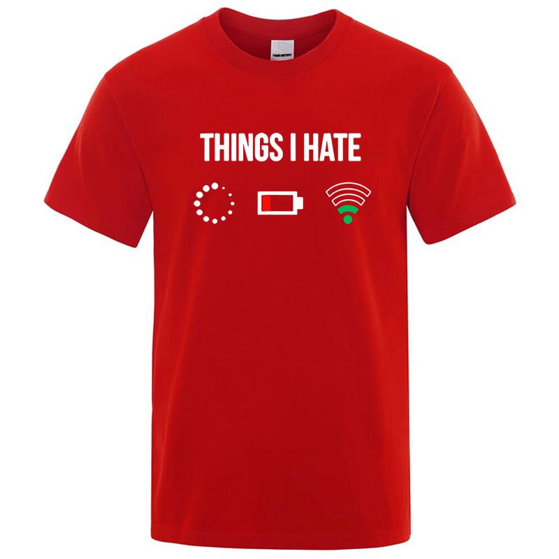 

Men s Summer Cotton Funny Printed T-Shirt Soft Breathable Round Neck Short Sleeve Tees Unisex Casual Wear XXXL червоний
