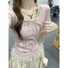 Korean version of pure lace lace splicing fake two-piece T-shirt summer new design short-sleeved top women