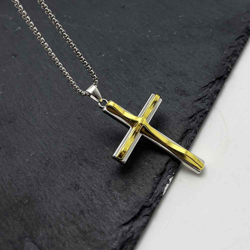 Men's Hot Selling Hip Hop Street Style Cross Pendant Necklace