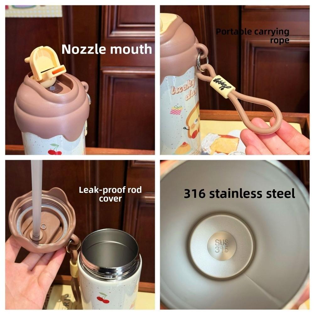 Ice Cream Vacuum Sippy Mug with Lanyard Thermal Water Bottle New Insulated Cup Gifts