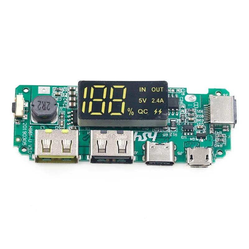 

Плата зарядного пристрою для літієвої батареї LED Dual USB 5V 2.4A Micro/Type-C USB Mobile Power Bank 18650 Charging Module 5V 2.4A