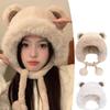 Korean Faux Fur Bucket Hat Warm Women Fluffy Hats Trendy Cute Bear Ear Hat  Lady