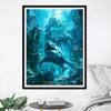 5d DIY Diamond Painting Cross Stitch Underwater World Sharks Diamond Embroidery Mosaic Full Round Drill Home Decor Arts