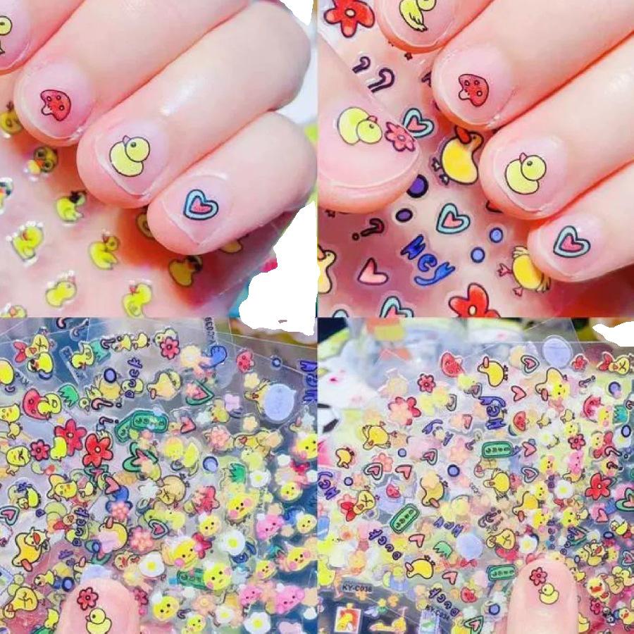 Vattentäta Nagelklistermärken med Tecknade Figurer för Barn - Söta Prinsess- & Kaninmotiv för Barn