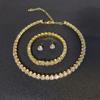 2/3Pcs Light Luxury Round  Jewelry Set For Women Charm Necklace Bracelet Earring Brides Wedding Jewelry Accessories