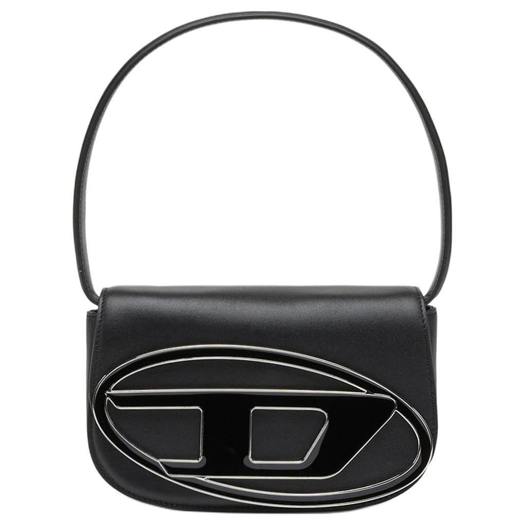 DIESEL 1DR-Iconic Nappa Leather Shoulder Bag Black X08396PR818T8013