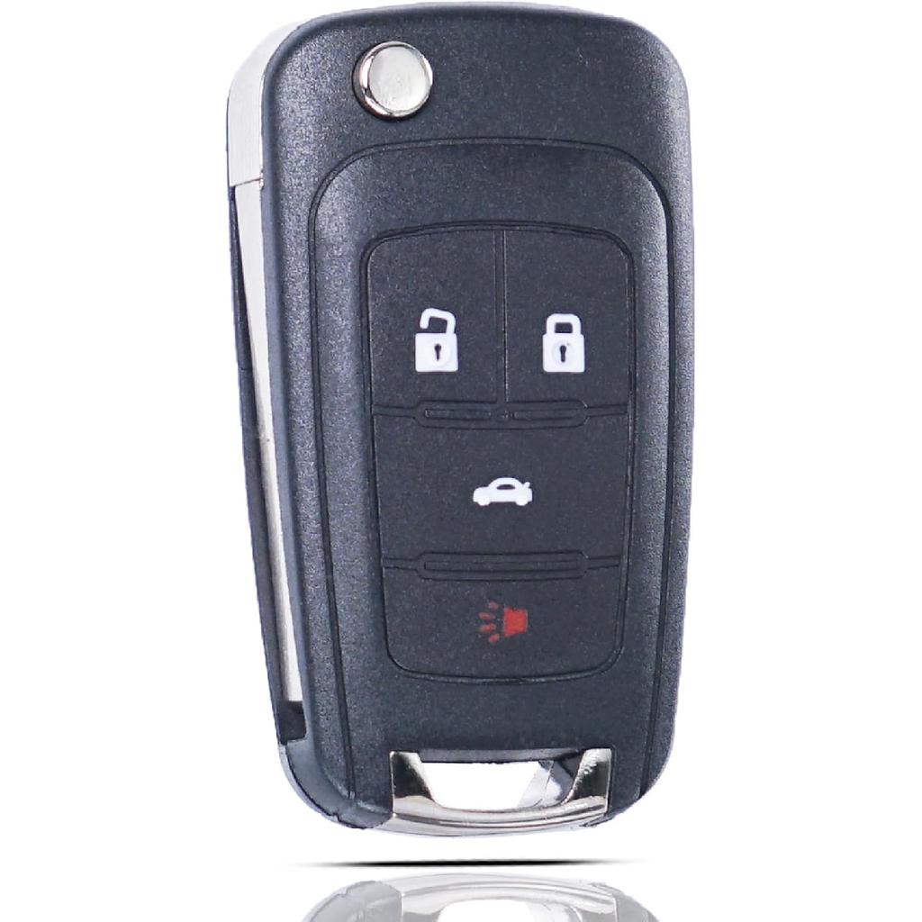 Folding Flip Key Fob Shell Case Fit For Chevy Cruze Malibu Camaro Equinox Equinox Sonic GMC Terrain Buick 2010 2011 2012 2013 2014 2015 2016 Keyless