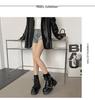Damen Schwarze Plateau Martin Boots - Britischer Stil Knöchel, Motorrad, Höhenverstärkend - 2025 Frühling/Herbst Kollektion