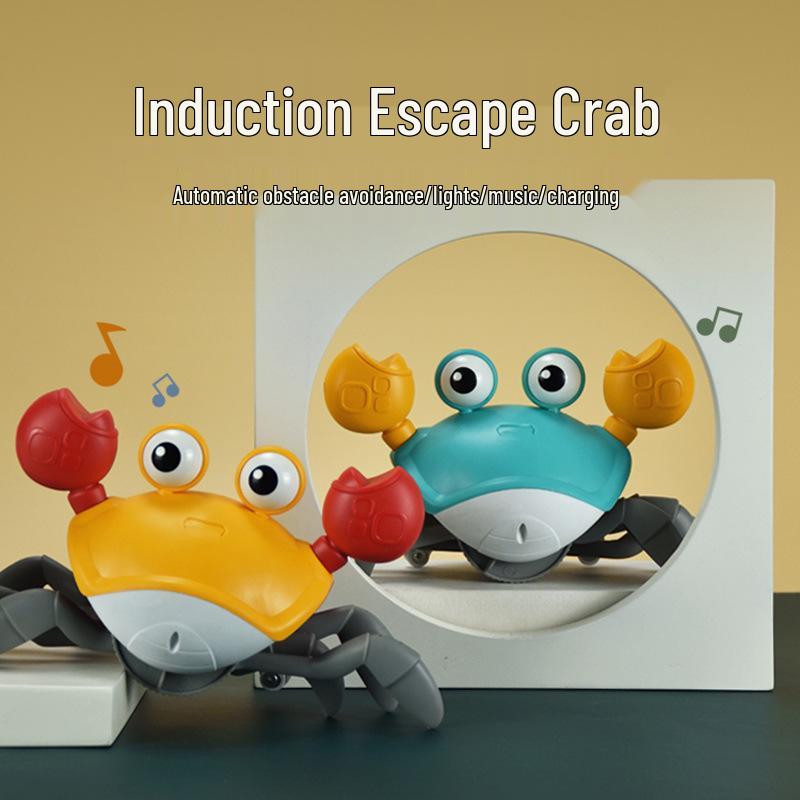 Rechargeable Induction Electric Crab Toy - Luminous Music Crawling Escape Feature for Children