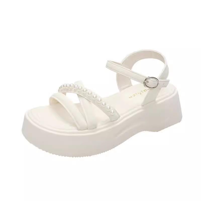 Platform Sandals Women's Summer New Soft-soled Versatile One-word Belt Comfortable Wear-resistant Casual Women's Beach Cool Slippers
