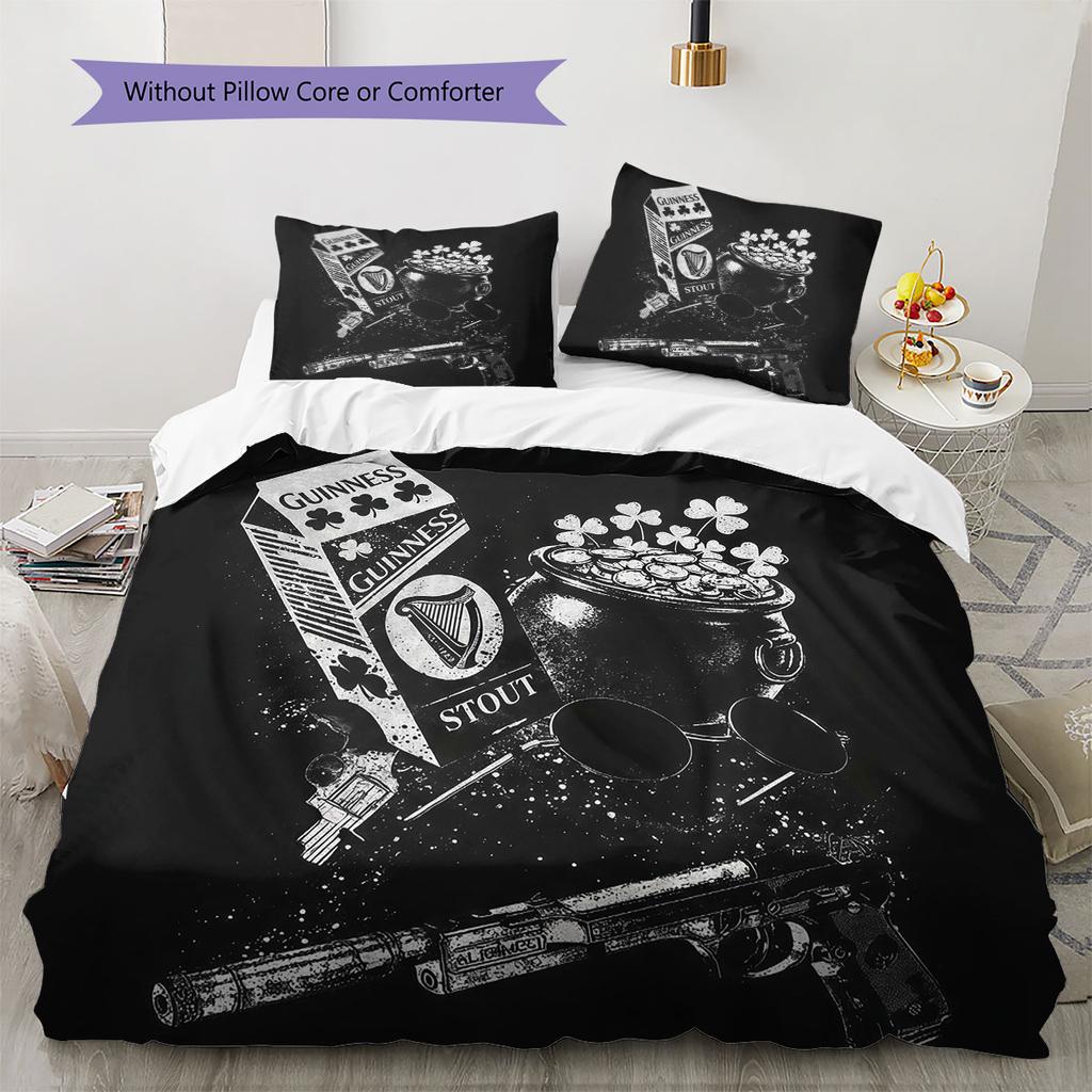 Leon Muster Bettwäsche Steppdecke Set Bettbezug Kissenbezug Heimdekoration Geburtstagsgeschenk (1 Bettbezug + 2 Kissenbezüge, ohne Füllung)
