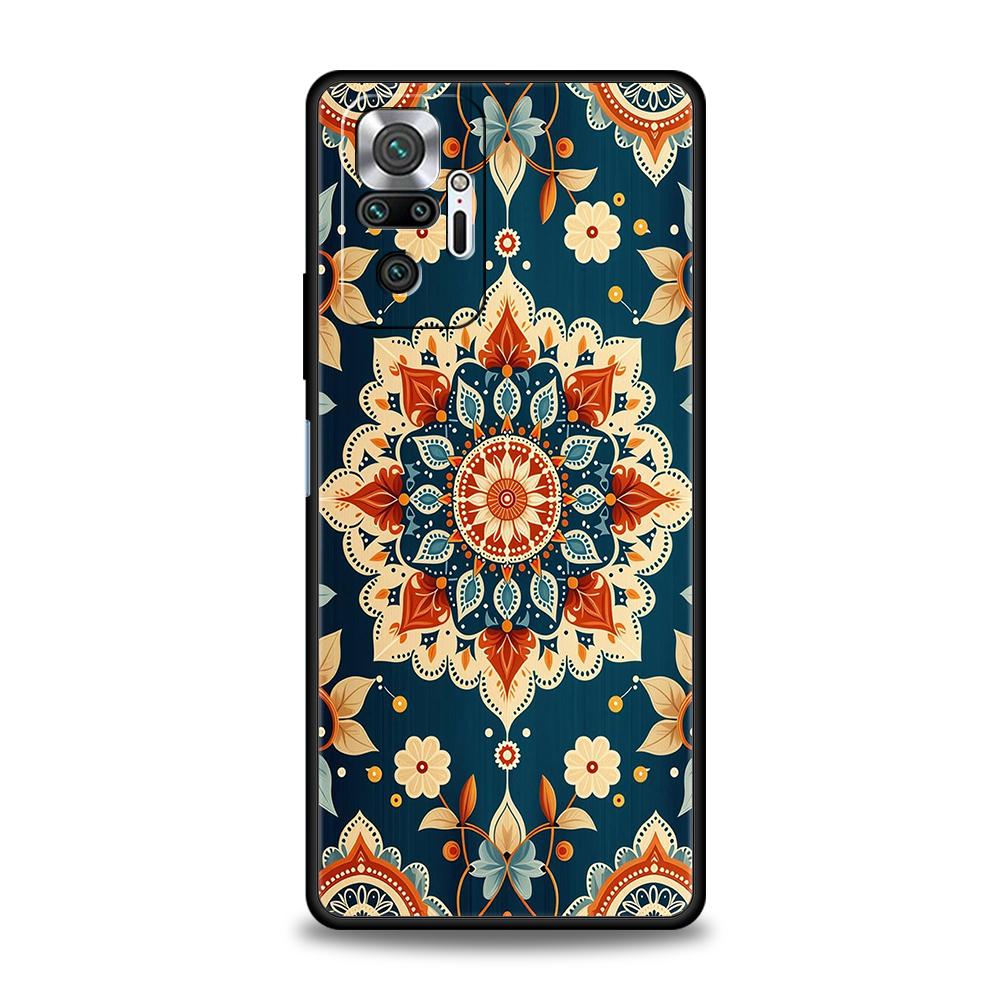 Indian Pattern Mandala Phone Case Cover for Redmi 14C 10C 9 Note 14 13 12 10 11 Pro Plus K40 K50 Pro Plus 5G Soft TPU Shell Bags