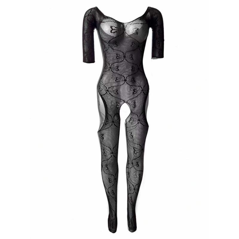 Sexy Open Crotch One Piece Mesh Bodystocking Intimate Lingerie For Women