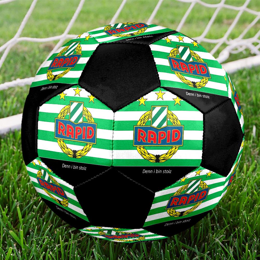 Rapid Vienna Soccer Ball Colorful All Ages Machine Stitched PVC Competition Ready Durable High-Bounce.SIZE5