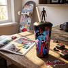 Plastic Tumbler Cup with Lid and Straw Featuring Spider-Man Design with Removable Figure on Top for Cold Beverages Reusable Drinkware
