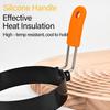 Fried Egg Ring Stainless Steel with Heat  Resistant Silicone Handle Non-Stick Fried Egg Mold Scrambled Eggs Form