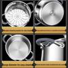 316 Stainless Steel Rivetless Stew Pot with Two-Layer Silicone, Large Capacity for Steaming and Simmering.